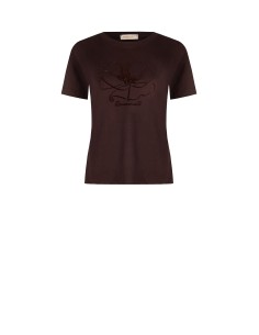 T-Shirt regular de algodão com estampado de flores Floccato Rinascimento