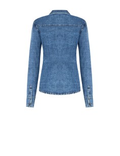 Camisa de ganga larga com bolsos Rinascimento 2