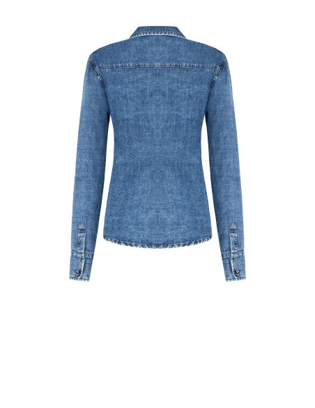 Camisa de ganga larga com bolsos Rinascimento