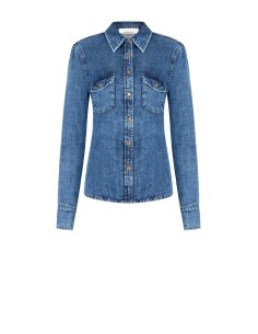 Camisa de ganga larga com bolsos Rinascimento