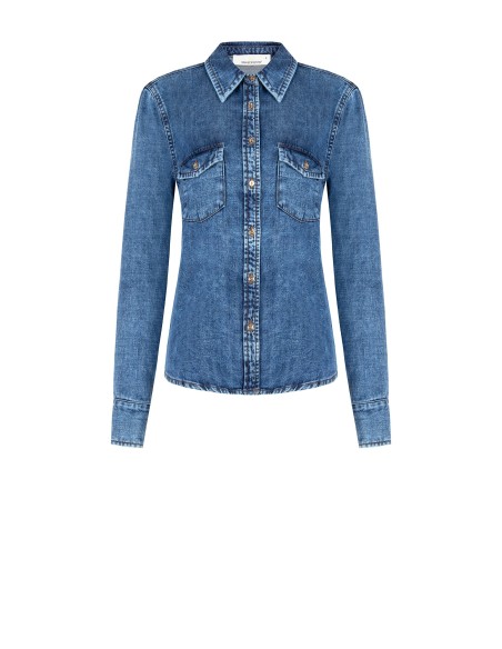 Camisa de ganga larga com bolsos Rinascimento