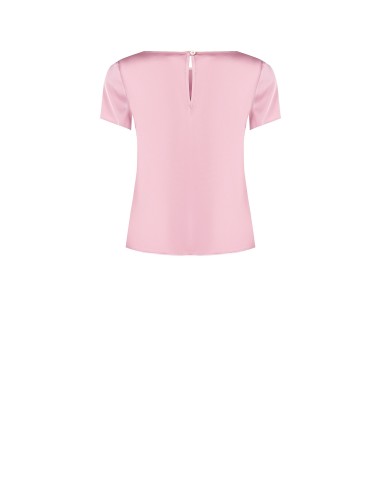 Blusa de cetim de manga curta, solta e esvoaçante Rinascimento