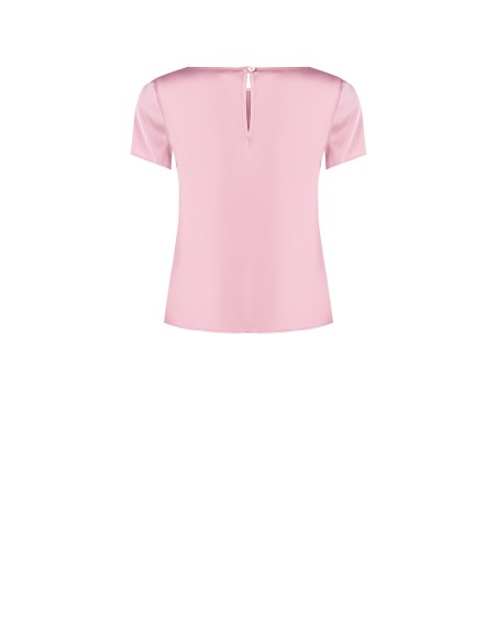 Blusa de cetim de manga curta, solta e esvoaçante Rinascimento