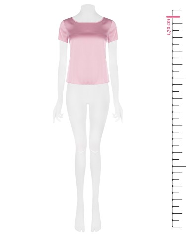 Blusa de cetim de manga curta, solta e esvoaçante Rinascimento