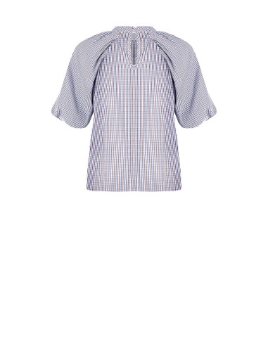 Blusa larga de algodão xadrez Rinascimento