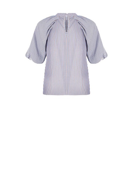 Blusa larga de algodão xadrez Rinascimento