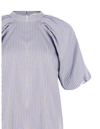 Blusa larga de algodão xadrez Rinascimento