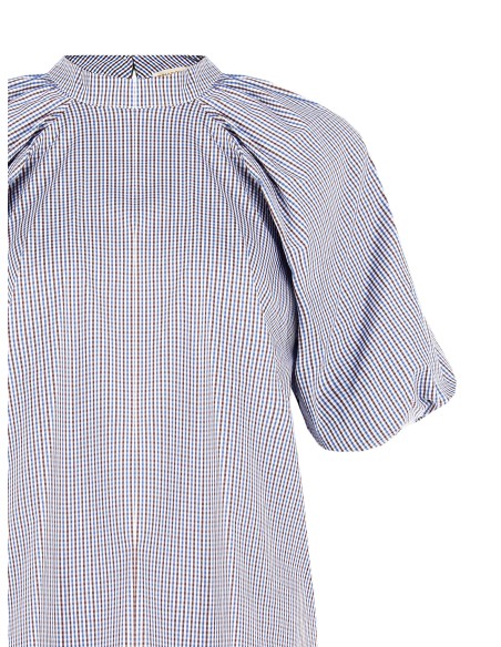 Blusa larga de algodão xadrez Rinascimento