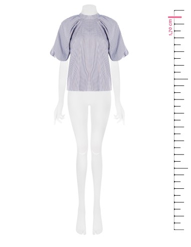 Blusa larga de algodão xadrez Rinascimento