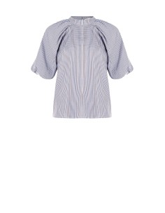 Blusa larga de algodão xadrez Rinascimento