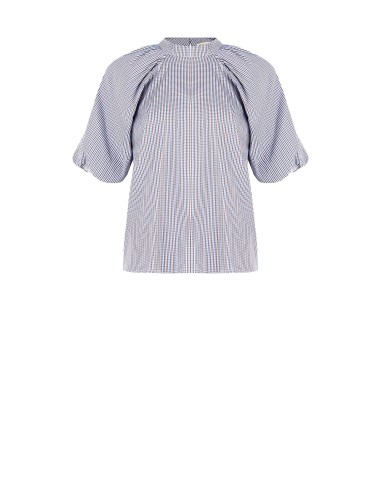 Blusa larga de algodão xadrez Rinascimento