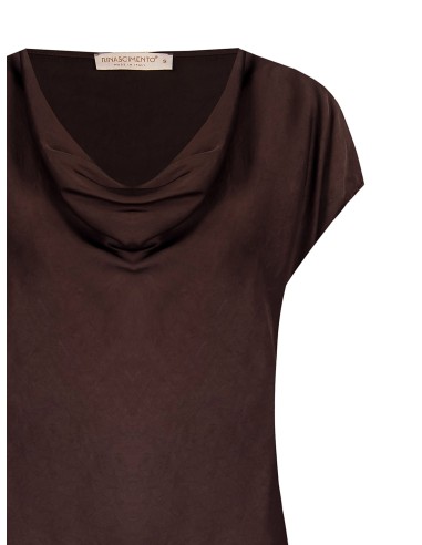 Blusa de cetim de corte largo Rinascimento