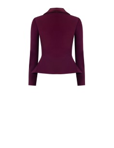 Blazer curto em tecido técnico com reversões e botões de cetim Rinascimento 2