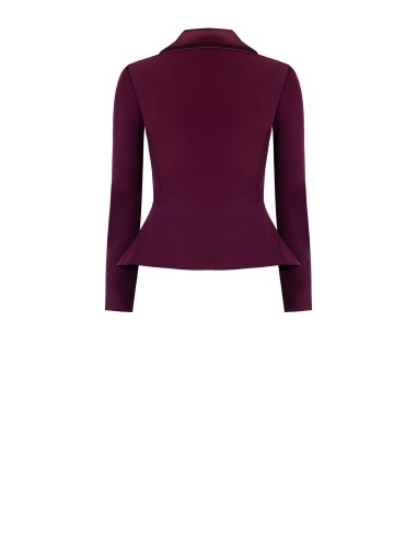 Blazer curto em tecido técnico com reversões e botões de cetim Rinascimento