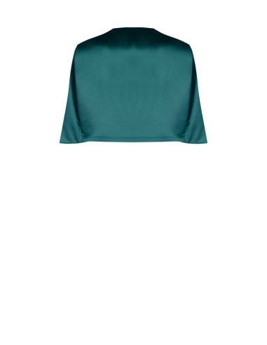 Bolero de cetim com mangas abertas Efeito manto Rinascimento