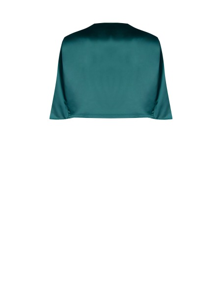 Bolero de cetim com mangas abertas Efeito manto Rinascimento