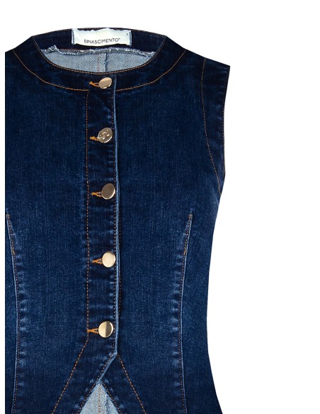 Colete em ganga elástica Rinascimento