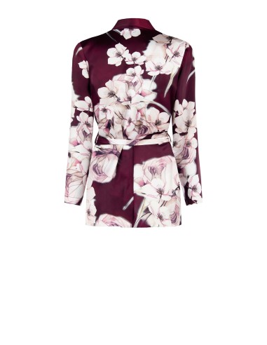 Casaco de quimono de cetim com cinto e dragonas a condizer Rinascimento