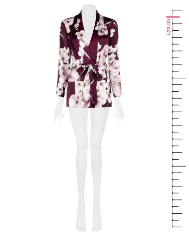 Casaco de quimono de cetim com cinto e dragonas a condizer Rinascimento