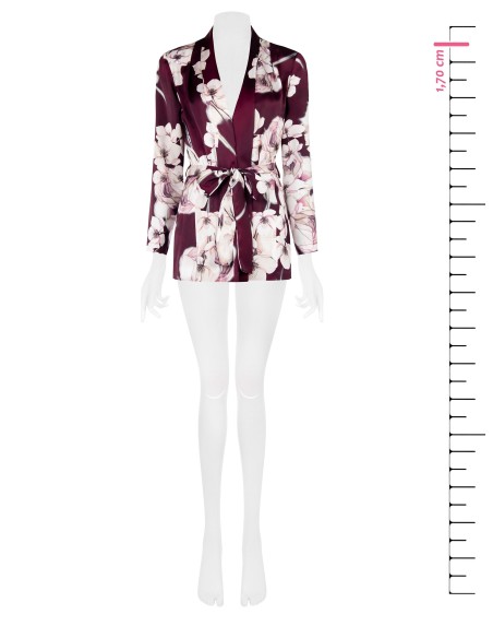 Casaco de quimono de cetim com cinto e dragonas a condizer Rinascimento