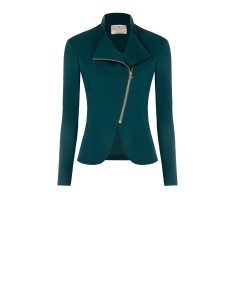 Casaco em crepe de mergulho com fecho de correr e logótipo Rinascimento 2