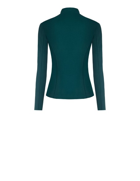 Casaco em crepe de mergulho com fecho de correr e logótipo Rinascimento