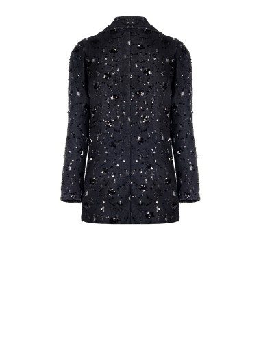 Blazer de ganga com alças e lantejoulas Rinascimento