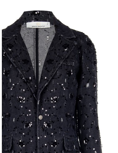 Blazer de ganga com alças e lantejoulas Rinascimento