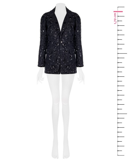 Blazer de ganga com alças e lantejoulas Rinascimento