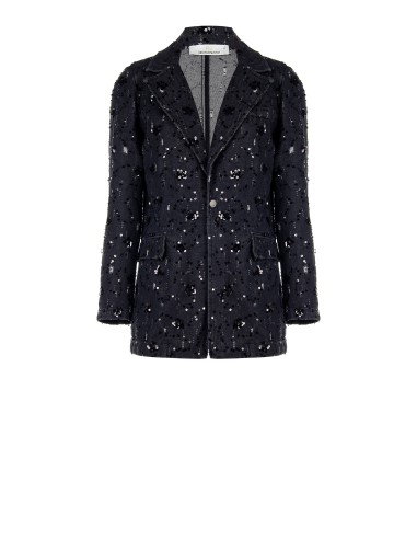 Blazer de ganga com alças e lantejoulas Rinascimento