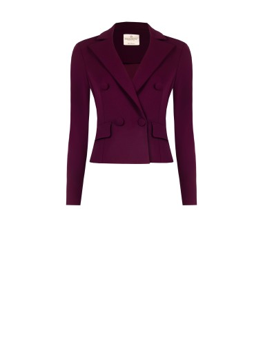 Blazer curto em crepe de mergulho Rinascimento