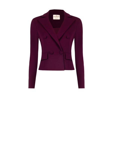 Blazer curto em crepe de mergulho Rinascimento
