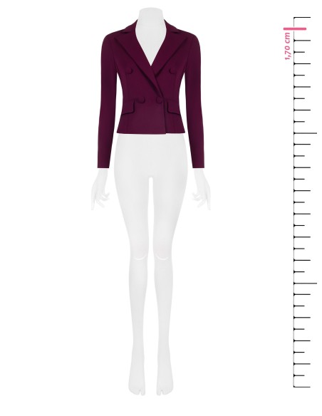 Blazer curto em crepe de mergulho Rinascimento