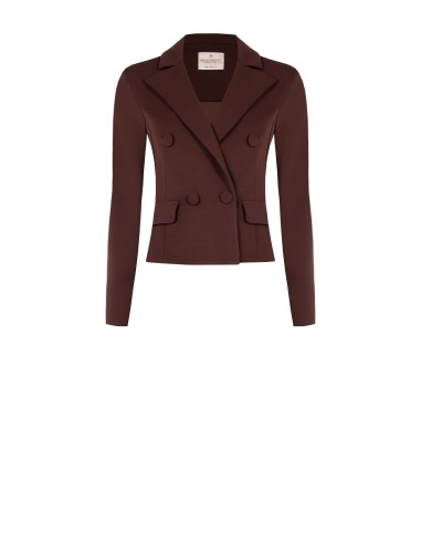 Blazer curto em crepe de mergulho Rinascimento