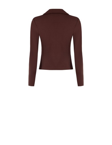 Blazer curto em crepe de mergulho Rinascimento