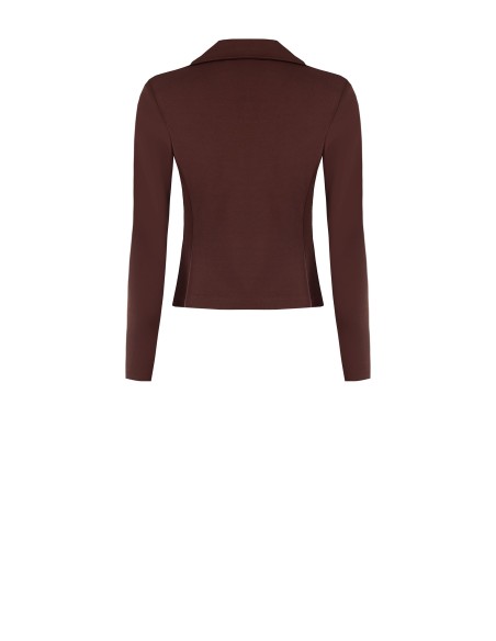 Blazer curto em crepe de mergulho Rinascimento