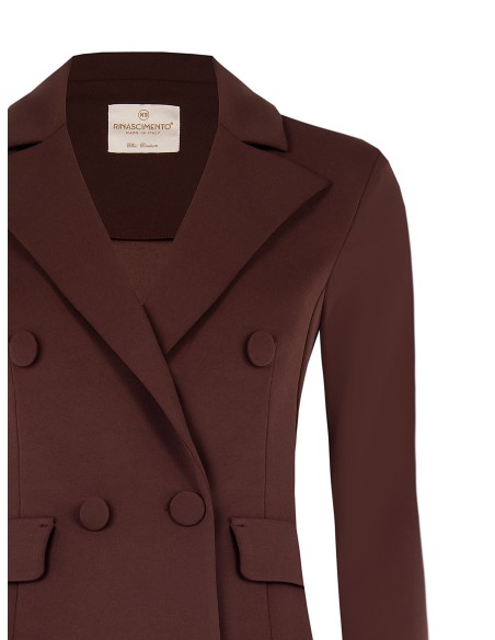 Blazer curto e ajustado em crepe de mergulho Rinascimento