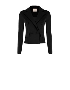 Blazer curto em crepe de mergulho Rinascimento