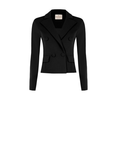 Blazer curto em crepe de mergulho Rinascimento