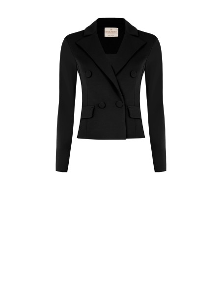 Blazer curto em crepe de mergulho Rinascimento