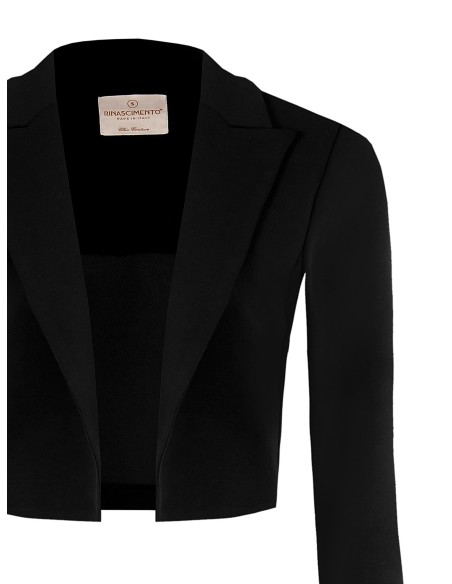 Encolhimento de ombros aberto em crepe de mergulho com alças Rinascimento