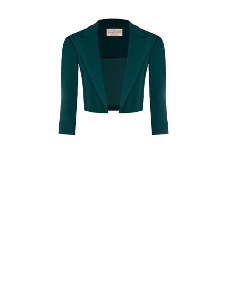 Encolhimento de ombros aberto em crepe de mergulho com alças Rinascimento