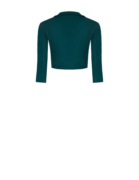 Encolhimento de ombros aberto em crepe de mergulho com alças Rinascimento