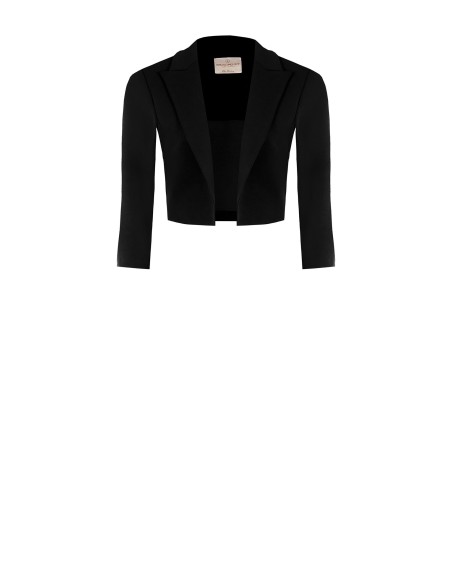 Encolhimento de ombros aberto em crepe de mergulho com alças Rinascimento