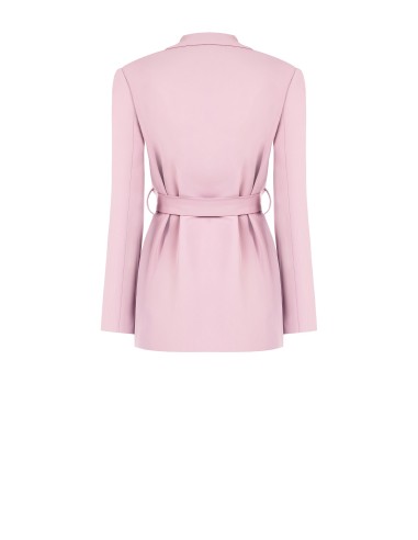 Blazer aberto em tecido crepe fluido com cinto a condizer Rinascimento