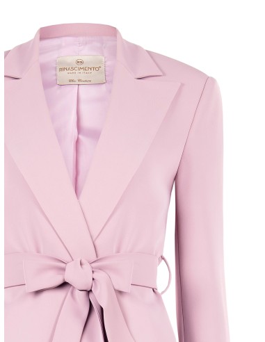 Blazer aberto em tecido crepe fluido com cinto a condizer Rinascimento