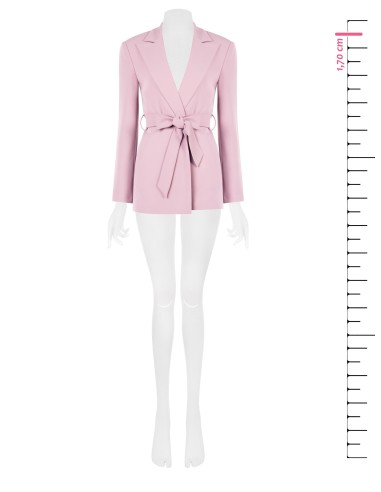 Blazer aberto em tecido crepe fluido com cinto a condizer Rinascimento