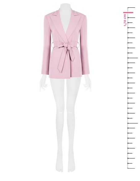 Blazer aberto em tecido crepe fluido com cinto a condizer Rinascimento