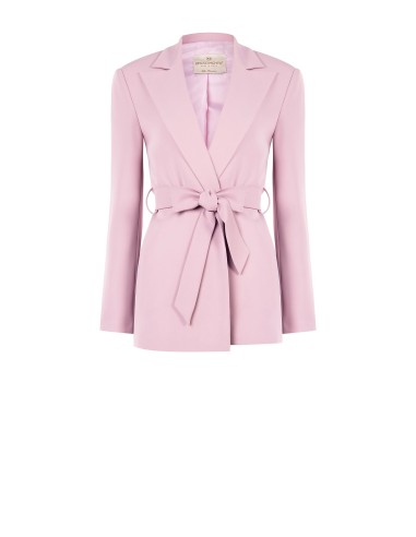 Blazer aberto em tecido crepe fluido com cinto a condizer Rinascimento