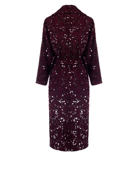 Casaco comprido coberto de brilhantes grandes com cinto a condizer Rinascimento